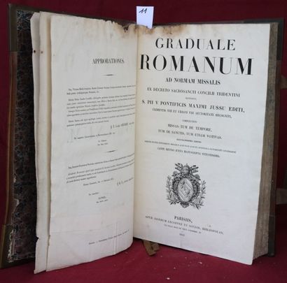 null GRADUALE ROMANORUM. 1853, in-folio, reliure époque. Mouillures.