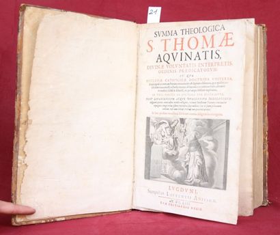 null SUMMA THEOLOGICA S. THOMMAE AQUINATIS.			Lugduni Leurentii Anisson 1653, in-folio...