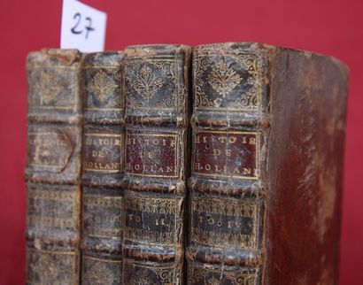 null HISTOIRE de HOLLANDE. De LA NEUVILLE. Paris 1693, 4 volumes in-12 reliures époque,...