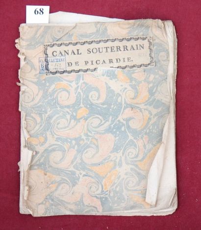 null CANAL SOUTERRAIN de PICARDIE. Brochure de 1781.