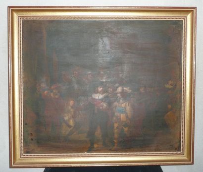 null TABLEAU "LA RONDE DE NUIT"

Huile sur toile d'après REMBRANT Van Rijn ( 1606-1669...