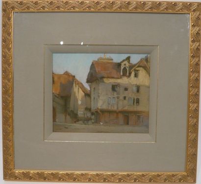 null PASTEL "MAISONS A COLOMBAGES" de Charles Salomon KOECHLIN

Pastel sur papier,...