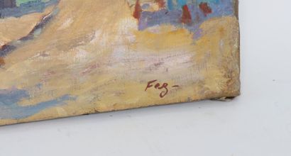 null TABLEAU ORIENTALISTE "VUE DE FEZ"

Huile sur toile portant la signature de"Hammad...