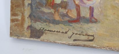 null TABLEAU ORIENTALISTE "VUE DE FEZ" 

Huile sur toile portant la signature de"Hammad...