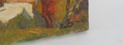 null TABLEAU ORIENTALISTE "VUE DE RABAT" 

Huile sur toile signée"Hammad Jabran"...