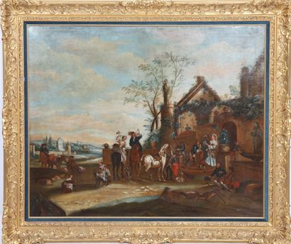 null IMPORTANTE PAIRE DE TABLEAUX "LE DEPART ET LE RETOUR DE CHASSE"

Huile sur toile,...