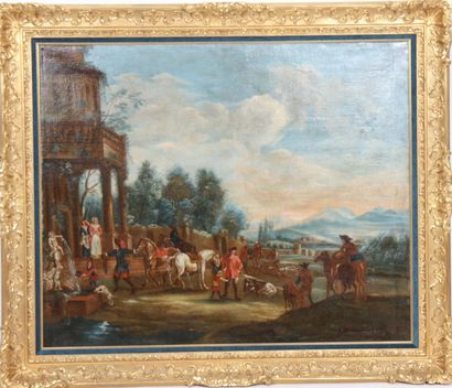 null IMPORTANTE PAIRE DE TABLEAUX "LE DEPART ET LE RETOUR DE CHASSE"

Huile sur toile,...