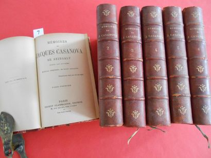 null CASANOVA (Giacomo). MEMOIRES. Paris, Ernest Flammarion, s.d. 6 volumes in- 12,...