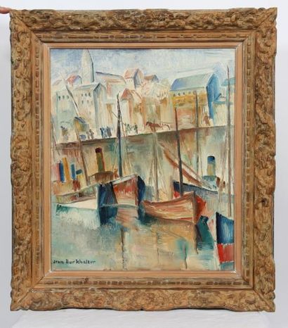 null TABLEAU "BATEAUX A QUAI" DE JEAN BURKHALTER (1895-1984)

Huile sur toile signée...