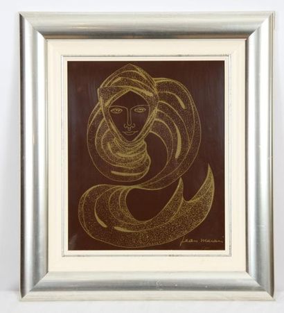 null LITHO "VISAGE AU TURBAN" D'APRES JEAN MARAIS

Tirage lithographique sur plaque...