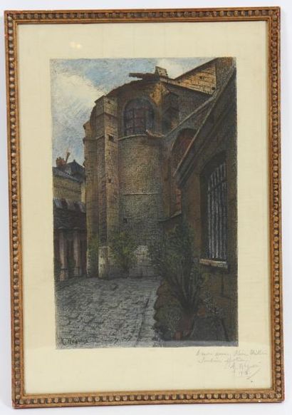 null LITHOGRAPHIE "CHEVET D'EGLISE" XXè

lithographie couleur encadrée, signée dans...