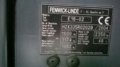 null CHARIOT ELEVATEUR FRONTAL TROIS ROUES "FENWICK" E16

Année 2004

Energie : Electrique

Hauteur...