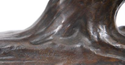 null BRONZE "SANGLIER AU DEBOUCHE" DE GARDET (1863-1939)

Bronze à pâtine marron...