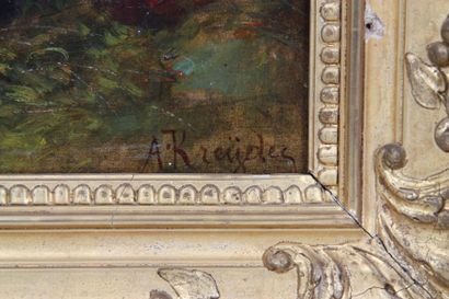 null TABLEAU "NATURE MORTE AUX FRUITS" D'ALEXIS KREDER 1839-1912

Huile sur toile...