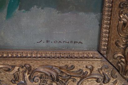 null TABLEAU "BOUQUET DE FLEURS"

Huile sur panneau, encadrée, signée "J.F. CANEDA"

Epoque...