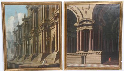 null PAIRE DE TABLEAUX ITALIENS "ARCHITECTURES ANIMEES" FIN XVIIIè

Huiles sur toiles...