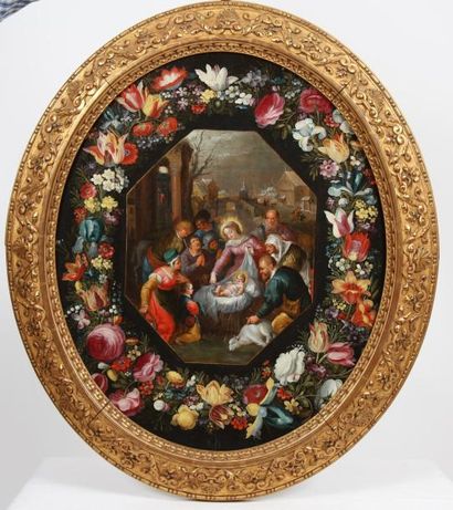 null Frans FRANCKEN Le JEUNE (Anvers 1581-1642)

"L'Adoration des bergers dans une...