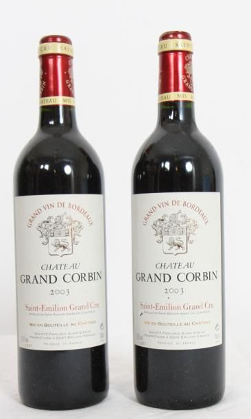 null 2 bouteilles Château GRAND CORBIN SAINT EMILION GRAND CRU 2003