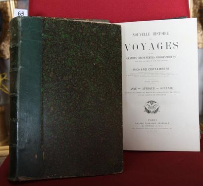 null VOYAGES et DECOUVERTES par Richard CORTEMBERT. 1880. 2 volumes in-4 reliés demi...