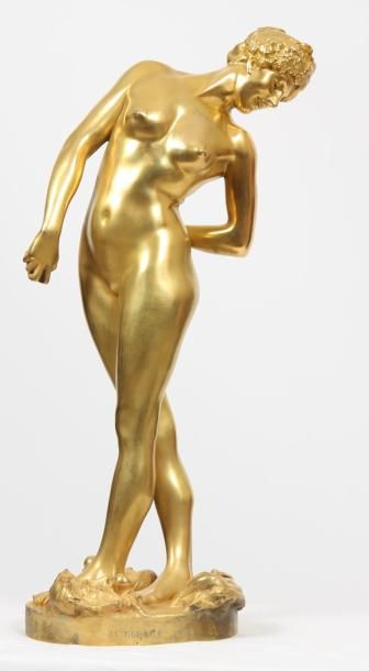 null BRONZE DORE "ELEGANTE AUX MASQUES" DE J.L. GEROME (1824-1904)

Bronze doré représentant...