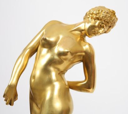null BRONZE DORE "ELEGANTE AUX MASQUES" DE J.L. GEROME (1824-1904)

Bronze doré représentant...