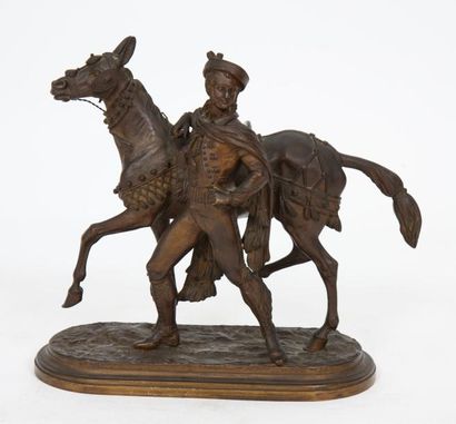 null BRONZE EQUESTRE 

Sculpture en bronze représentant un cheval et son cavalier...