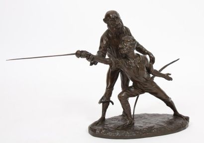 null BRONZE "LES SINGES ESCRIMEURS" DE ALLOUARD (1844-1929)

Bronze à patine marron...