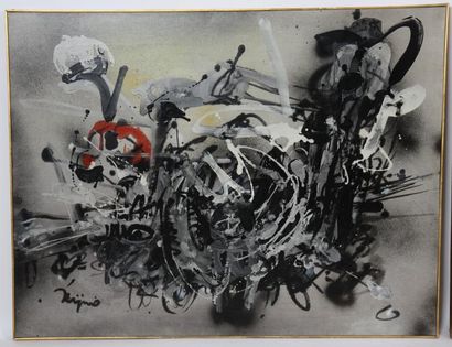 null TABLEAU "ABSTRACTION GRISE" DE LADISLAS KIJNO (1921-2012)
Huile sur toile signée...