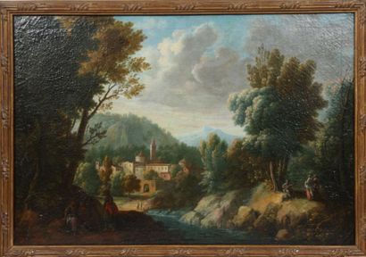 null TABLEAU "PAYSAGE CHAMPETRE ANIME" ECOLE ITALIENNE XVIIIè

Huile sur toile, encadrée.

Epoque...