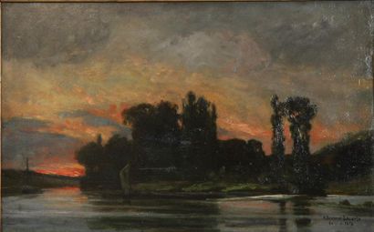 null TABLEAU "BORD DE L'OISE A CREIL" DE HENRI-EMILE BRUNNER-LACOSTE (1838-1881)

Huile...