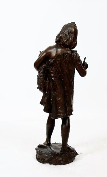 null BRONZE "JEUNE FILLE AU CHAT" DE AUGUSTIN PEENE (1853-1913)

Bronze à patine...