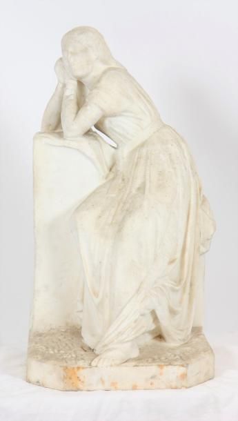 null MARBRE "LA PENSIVE"

En marbre blanc statuaire, représentant une jeune fille...