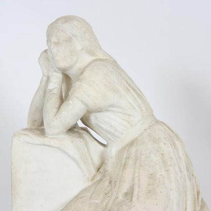 null MARBRE "LA PENSIVE"

En marbre blanc statuaire, représentant une jeune fille...