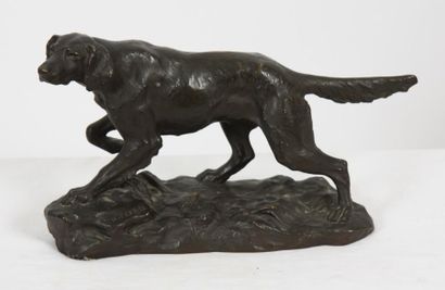 null BRONZE "CHIEN DE CHASSE A L'ARRET" DE HIPPOLYTE PEYROL (1856-1929)

En bronze...