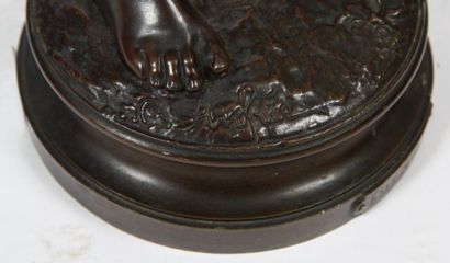 null BRONZE "JEUNE GARCON A LA TOUPIE" DE CHARLES ANFRIE (1833-1905)

Bronze à patine...
