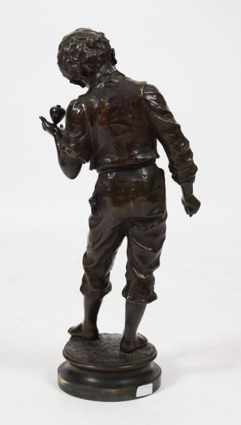 null BRONZE "JEUNE GARCON A LA TOUPIE" DE CHARLES ANFRIE (1833-1905)

Bronze à patine...
