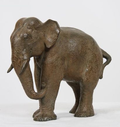 null BRONZE "ELEPHANT D'ASIE" DE PAUL SIMON (1892-1979)

Bronze à patine marron clair.

Exemplaire...