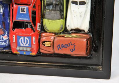 null RAOUL W.
"REVE DE GOSSE"
Composition formée de voitures miniatures collées sur...