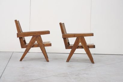 null Pierre JEANNERET (1896-1967)

Ensemble de deux fauteuils «Easy Armchairs».

En...