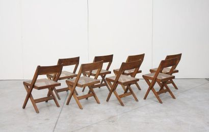 null Pierre JEANNERET (1896-1967 )

Ensemble de huit chaises de librairie à dossier...
