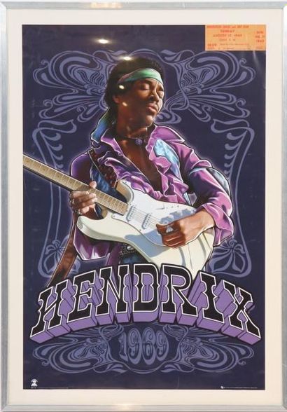 null AFFICHE "HENDRIX 1969"

Encadrée sous verre, avec un billet de concert "WOODSTOCK...