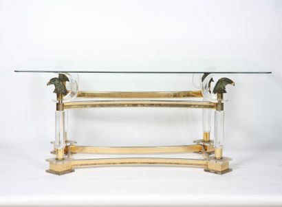 null TABLE "AUX AIGLES"

A plateau rectangulaire en verre biseauté reposant sur quatre...