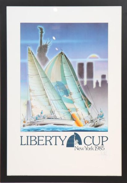 null AFFICHE DE YANNICK MANIER "LIBERTY-CUP NEW-YORK 1985"

Signée, encadrée sous...
