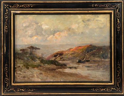 null TABLEAU "PAYSAGE MARITIME AUX VOILIERS" DE LUCIE MALIFRATE (Née en 1871)

Huile...