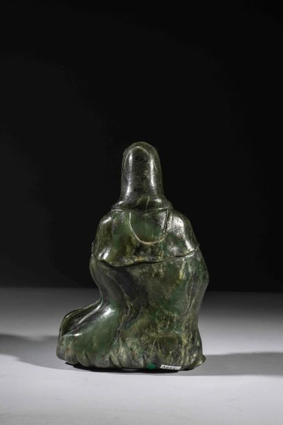 null Kwan yin en jade néphrite. Chine. Dynastie Qing. H: 21 cm