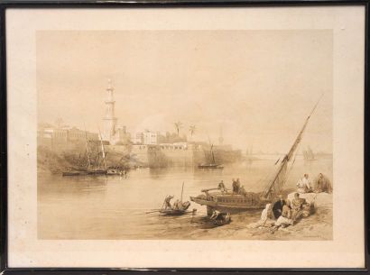 null LITHOGRAPHIE ORIENTALISTE "VUE ANIMEE DU NIL" DE DAVID ROBERTS XIXè

Lithographie...