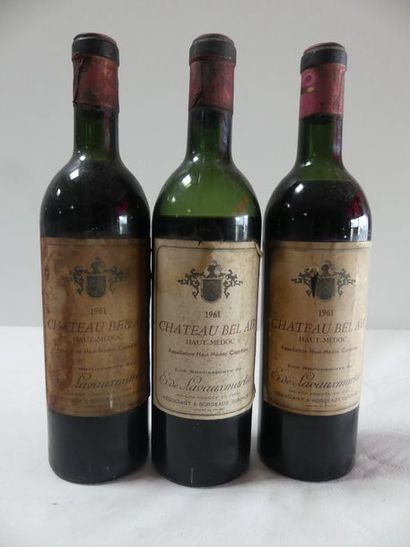 null 3 Château Bel Air Haut Médoc 1961 (1 HE et 1 BE)