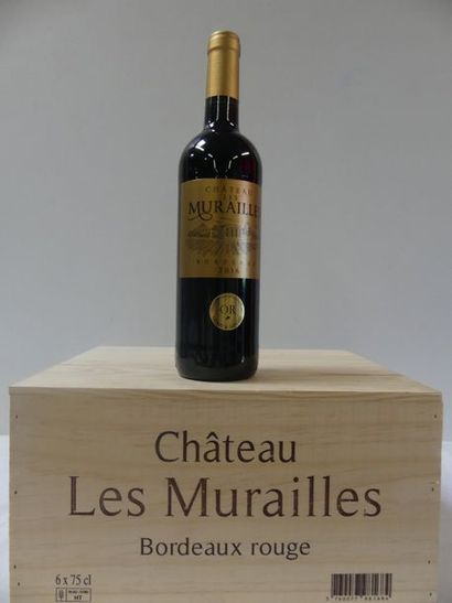 null 1 CAISSE BOIS DE 6 Château Les Murailles Bordeaux Rouge Médaille d'Or 2016