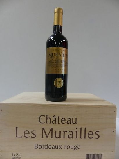 null 1 CAISSE BOIS DE 6 Château Les Murailles Bordeaux Rouge Médaille d'Or 2016