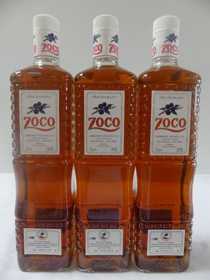 null 3 Vieilles bouteilles de Liqueur Pacharan Navarro Zoco 100 cl 25 % vol.